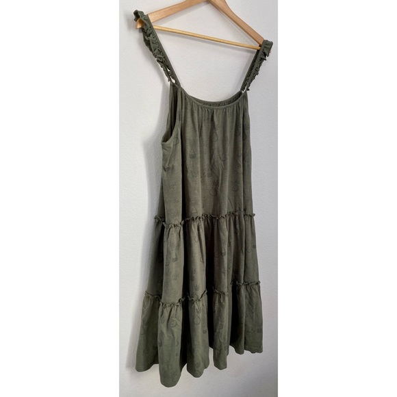 Rylee + Cru • Fern Green Plant Jersey Cotton Tiered Dress NWT - Picture 12 of 16